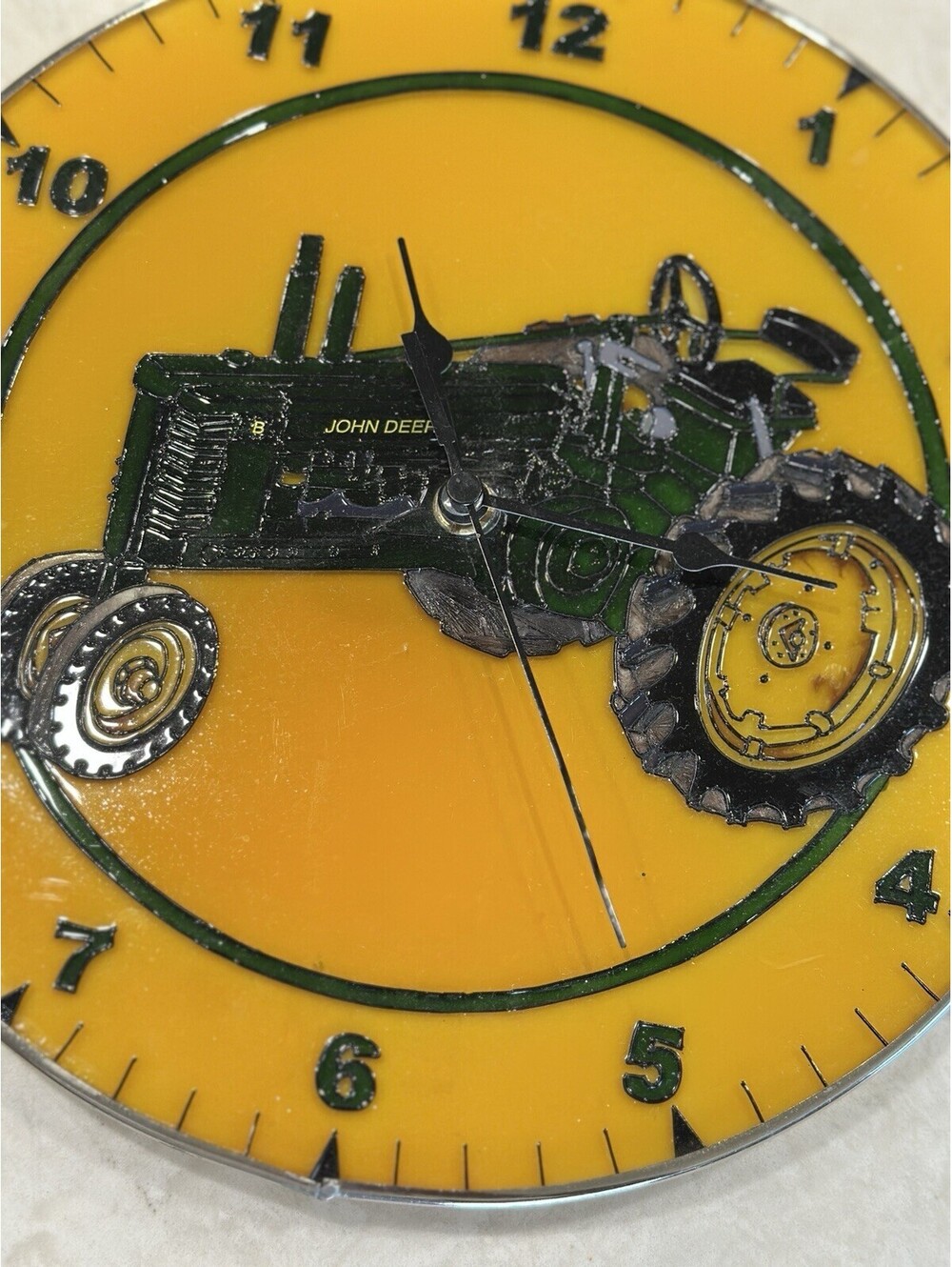 Working Stained Glass Style Tracktor John Deere Wall lock 10” 3D Effect EUC - Picture 2 of 4